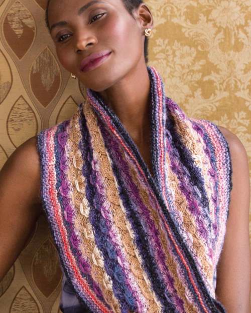 Model photograph of "Smock Stitch Cowl"