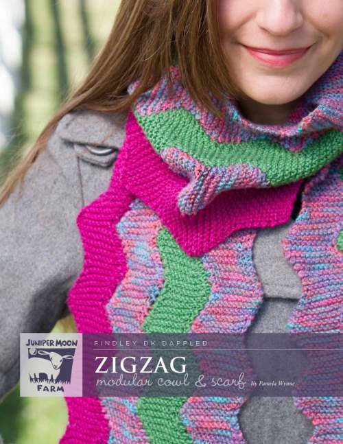 Model photograph of "'Zigzag' Modular Cowl and Scarf"
