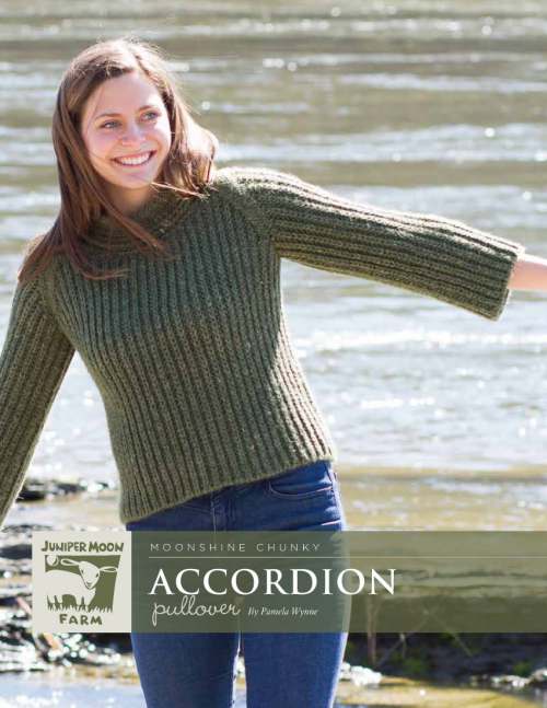 Model photograph of "'Accordion' Pullover"