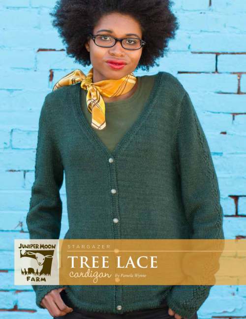 Model photograph of "'Tree Lace' Cardigan"