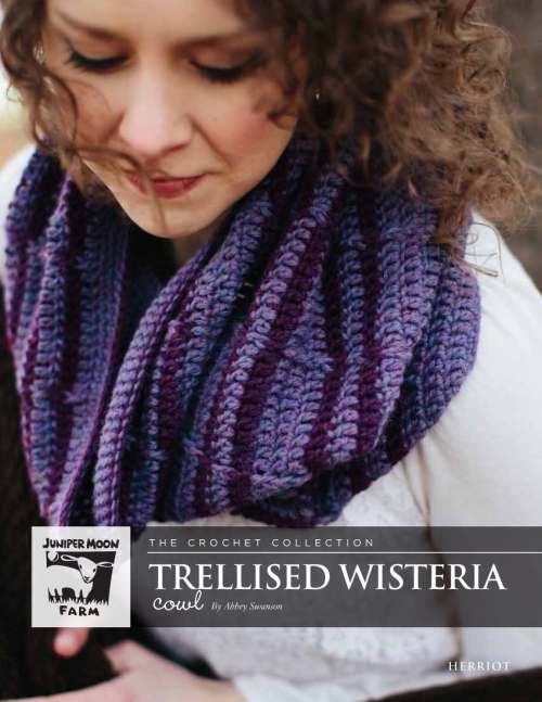 Model photograph of "'Trellised Wisteria' Cowl"