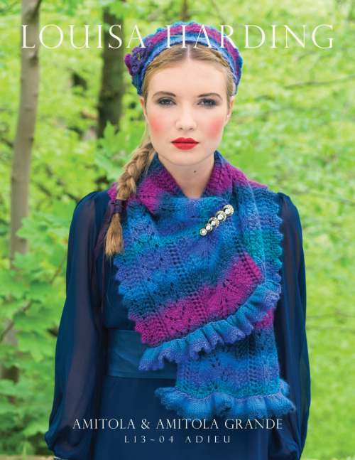 Model photograph of "'Adieu' Beret &amp; Shawl with Frill"