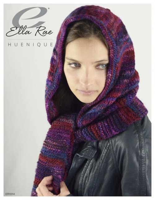 Model photograph of "Hilda Hooded Scarf"