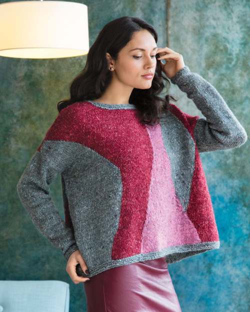 Model photograph of "18 - Intarsia Sweater"