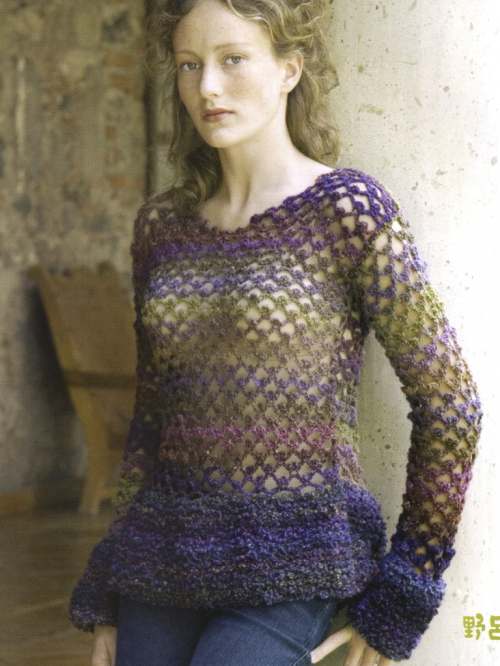 Model photograph of "Erendira Lace Sweater"