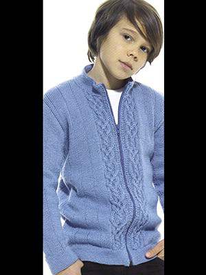 Model photograph of "Joeys Baby Silk Boys Zipped Cardigan"