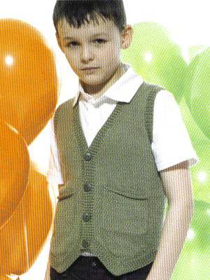 Model photograph of "Design 20 - Boys Waistcoat"