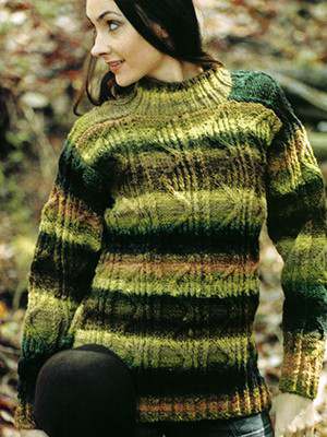 Model photograph of "Y-873 Ladies Zig Zag Sweater"