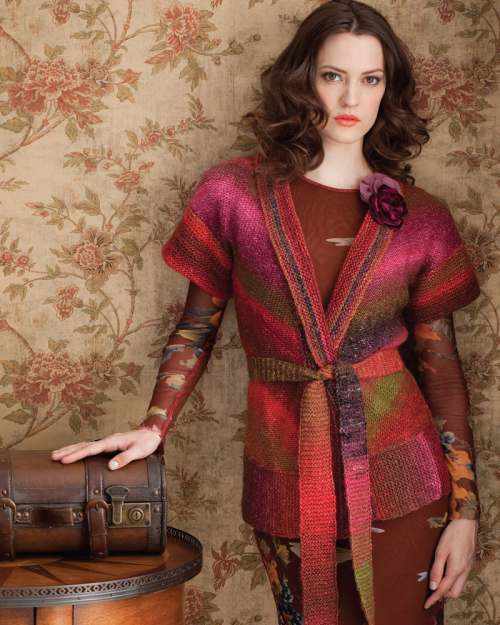 Model photograph of "Belted Cardigan Vest"