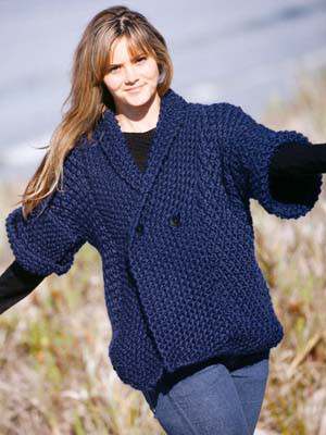 Model photograph of "Moss Stitch Jacket"