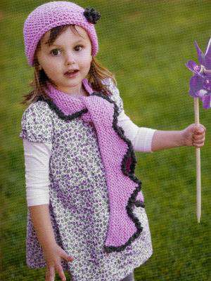 image preview of design 'Hat with Flower  &  Picot Edge Scarf'