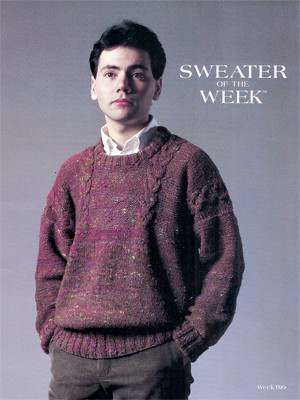 Model photograph of "Classic Men's Cabled Pullover"