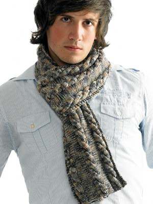Model photograph of "Man's Scarf"