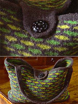 Model photograph of "Classic Felted 'Weekend' Tote"