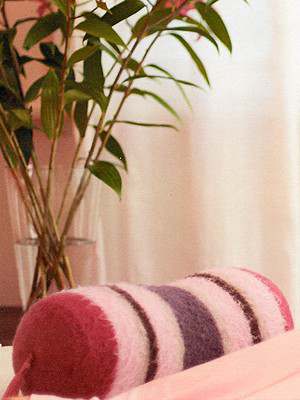 Model photograph of "Classic Felted Bolster Cushion"