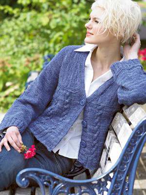 Model photograph of "Toconao Cabled Cardigan"