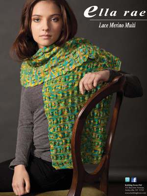 Model photograph of "Lace Merino Multi - WrapScarf"