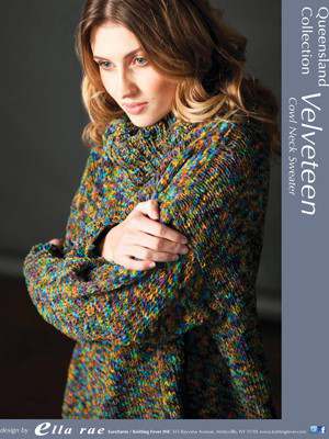 Model photograph of "Velveteen Cowl Neck Sweater (Q1009)"