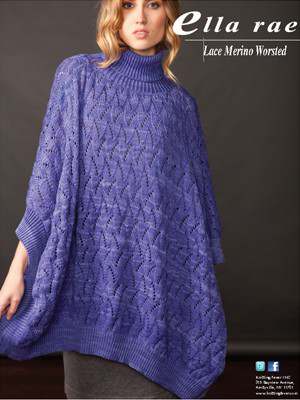Model photograph of "Lace Merino Worsted - Poncho"