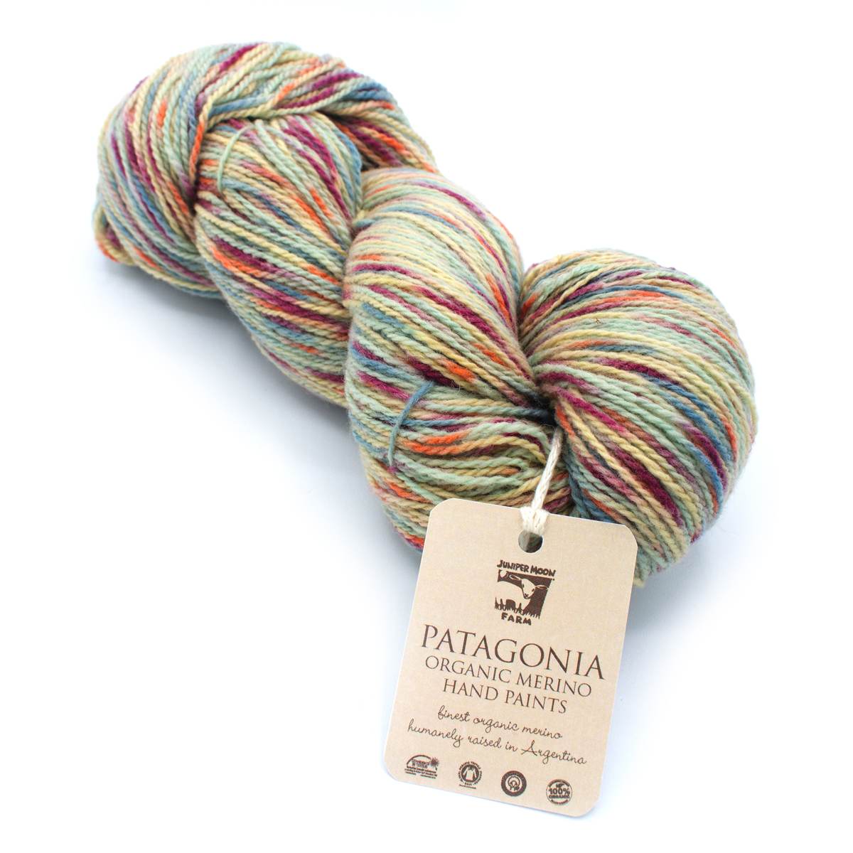a skein of Patagonia Organic Merino Hand Paints